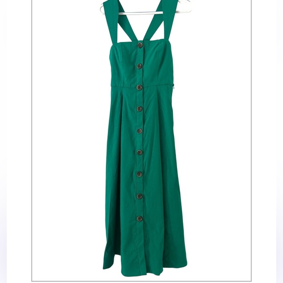 Anthropologie Maeve Square Neck Button Down Midi Dress NWOT FLAW* - Picture 7 of 10